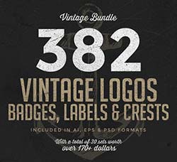 382个复古的徽章/标签/商标(合集版)：382 Vintage Logos Bundle